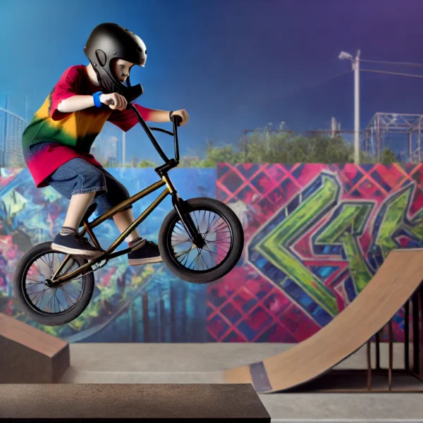 bambino che fa bmx